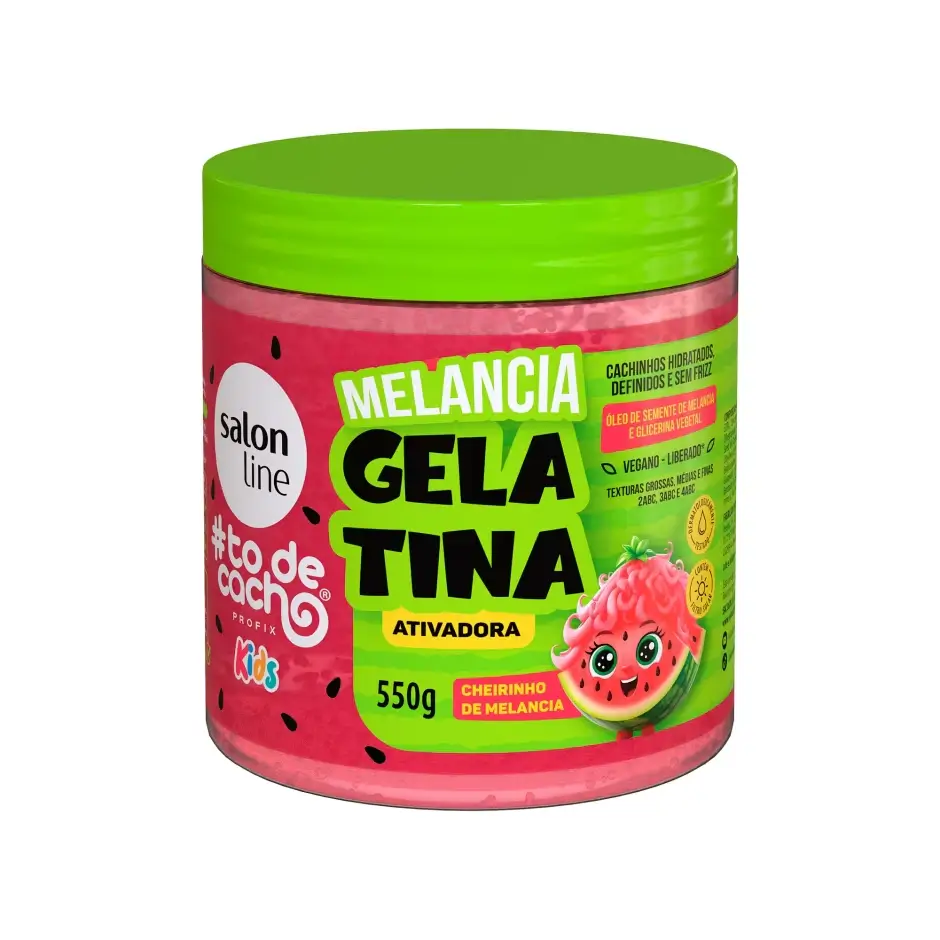 #Todecacho - Gelatina Ativadora Kids Melancia 550g - Salon Line