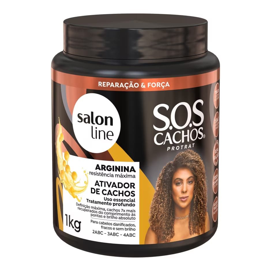 Ativador De Cachos Sos Cachos Arginina Reparação Salon Line 1kg