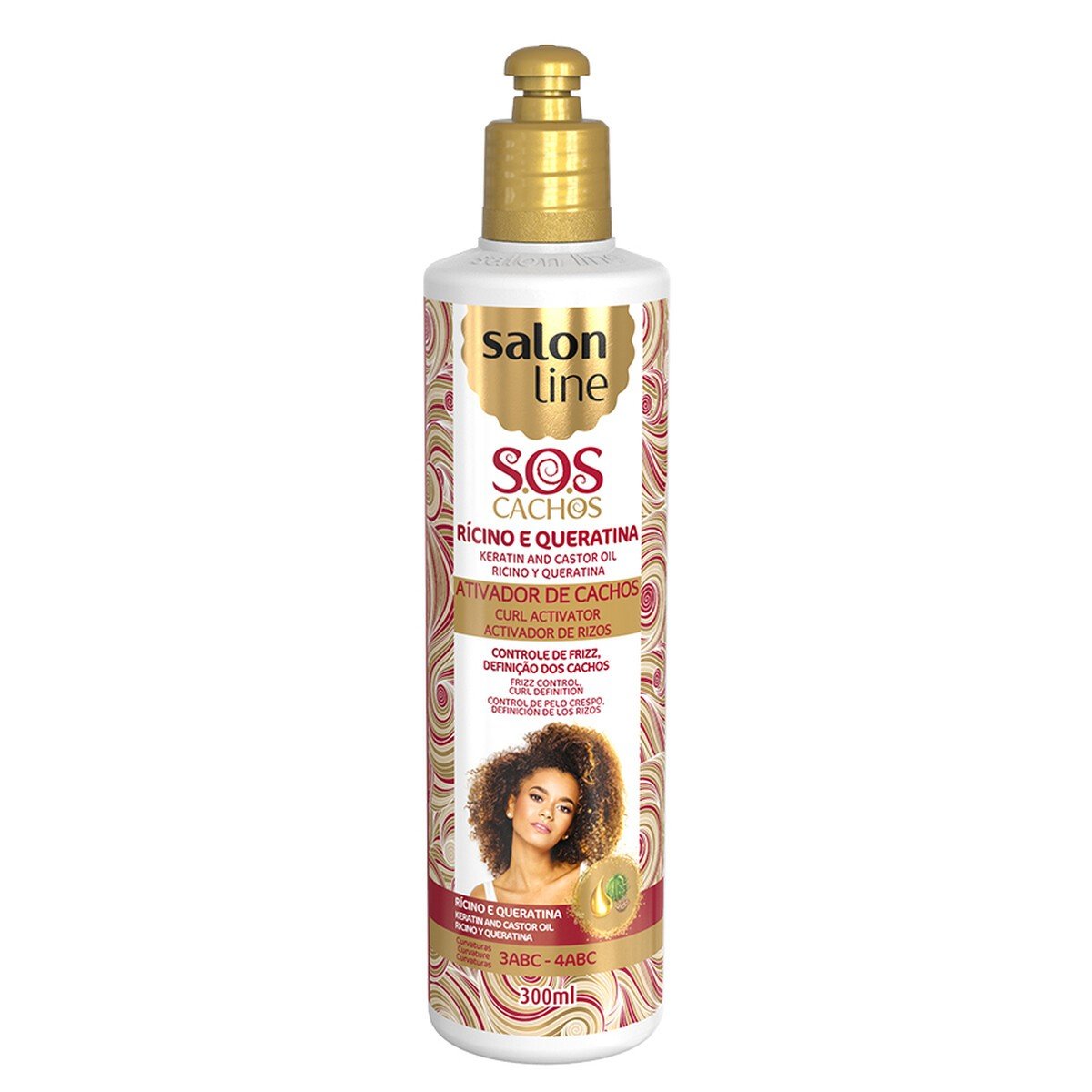 Ativador De Cachos Sos Cachos Rícino E Queratina Salon Line 300ml