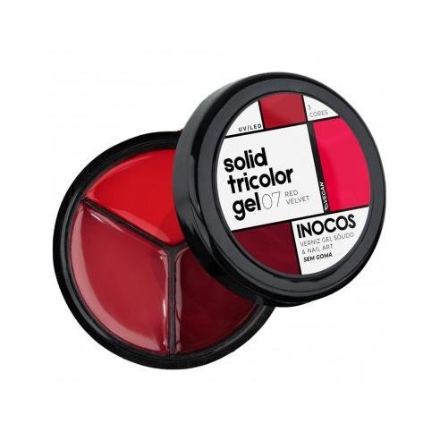 Solid Tricolor Gel 07 Red Velved 15G - Inocos