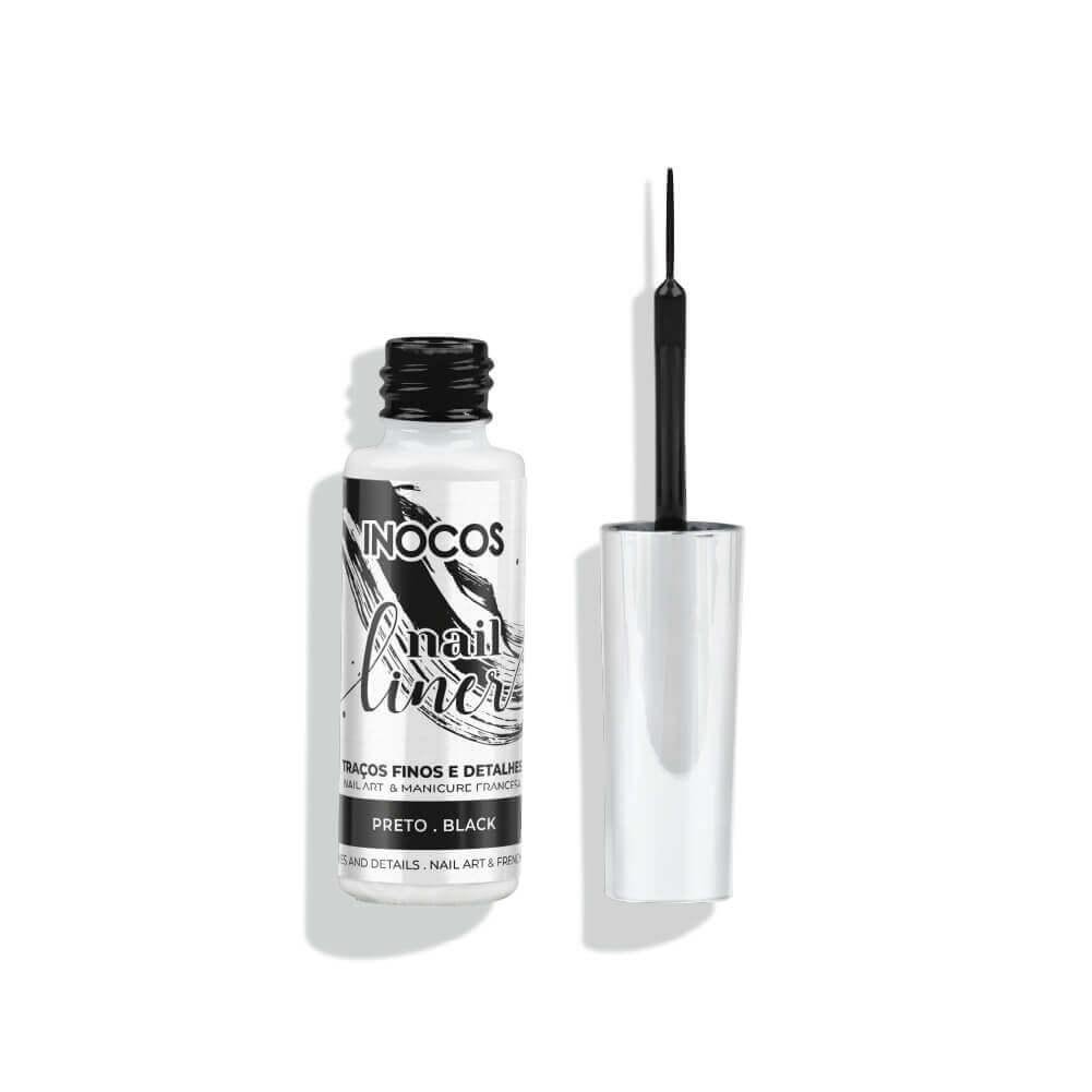 Nail Liner Preto 8Ml - Inocos