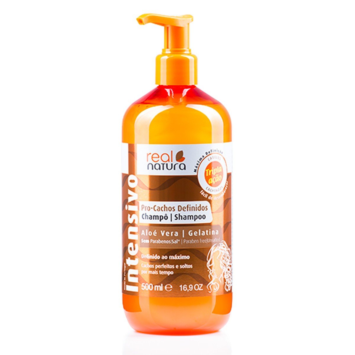 Real Natura Shampoo Sem Sal Pro Cachos Definidos 500ml