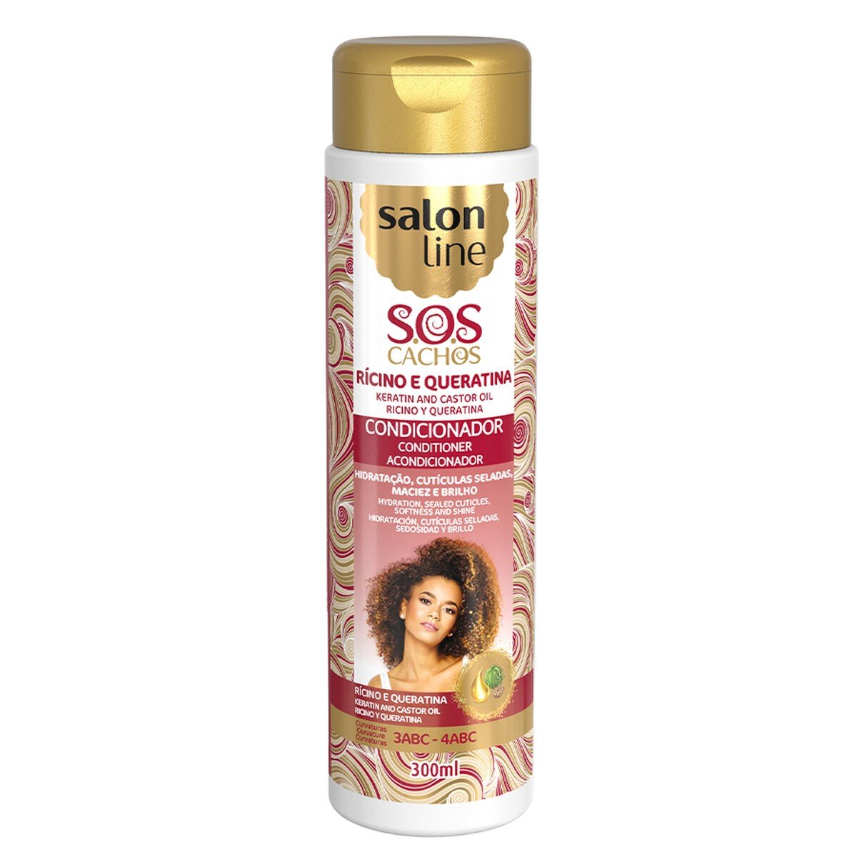 Condicionador Sos Cachos Rícino E Queratina Salon Line 300Ml