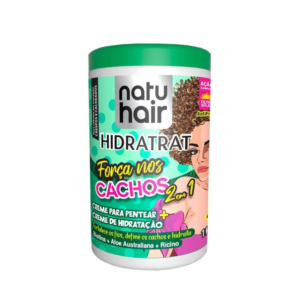 Creme Para Pentear 2 Em 1 + Máscara Força Nos Cachos 1Kg - Natu Hair