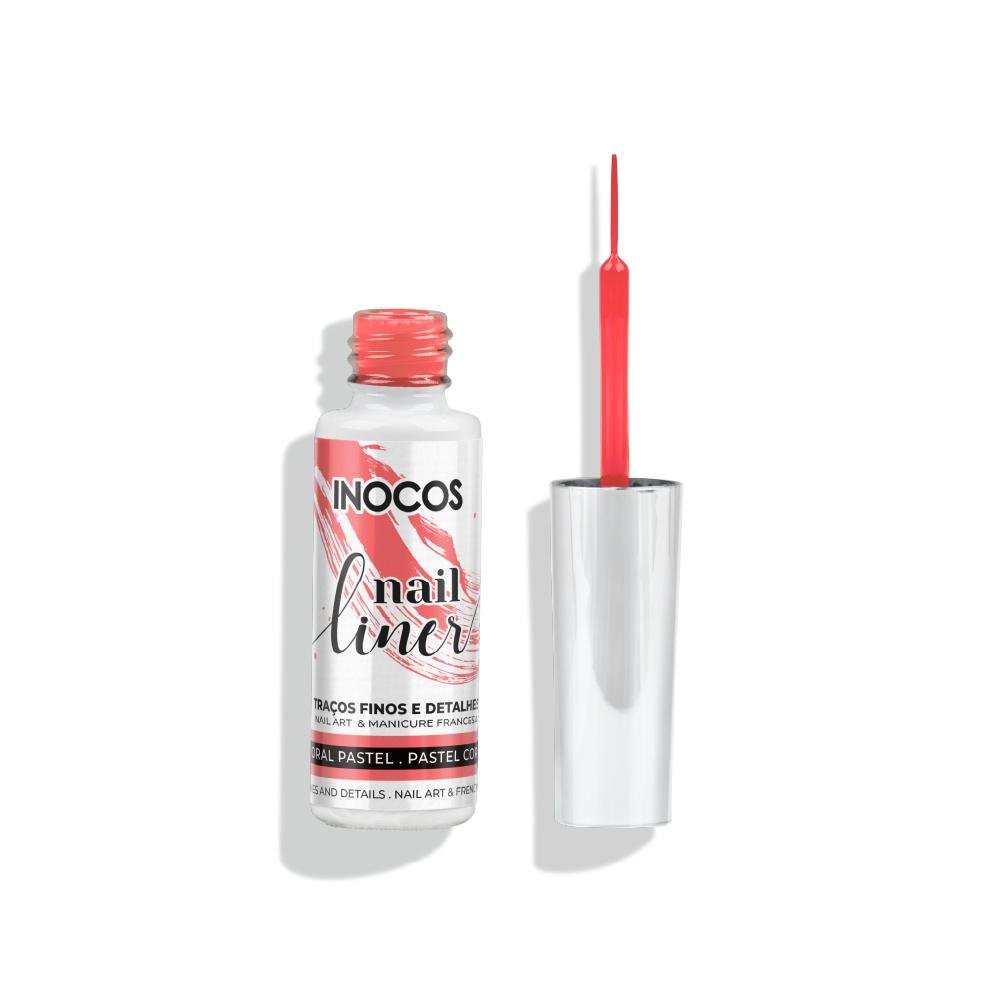 Nail Liner Coral Pastel Inocos 8Ml