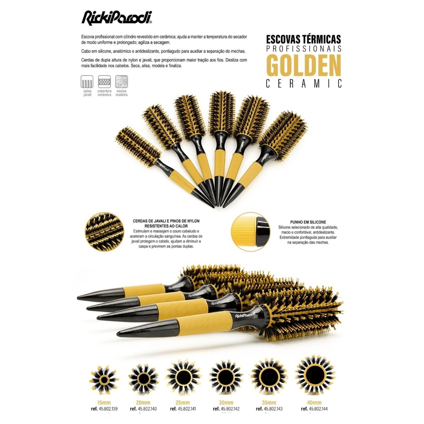 Escova Circular Térmica Golden Ceramic 30Mm