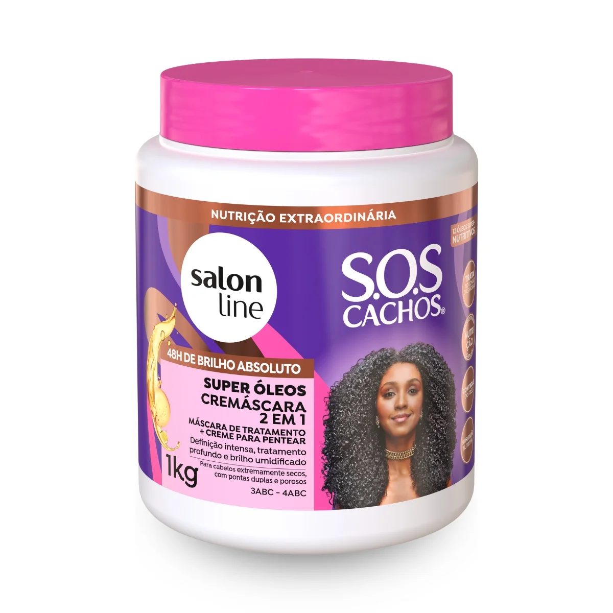 Cremáscara 2 Em 1 Sos Cachos Super Óleos 1Kg - Salon Line