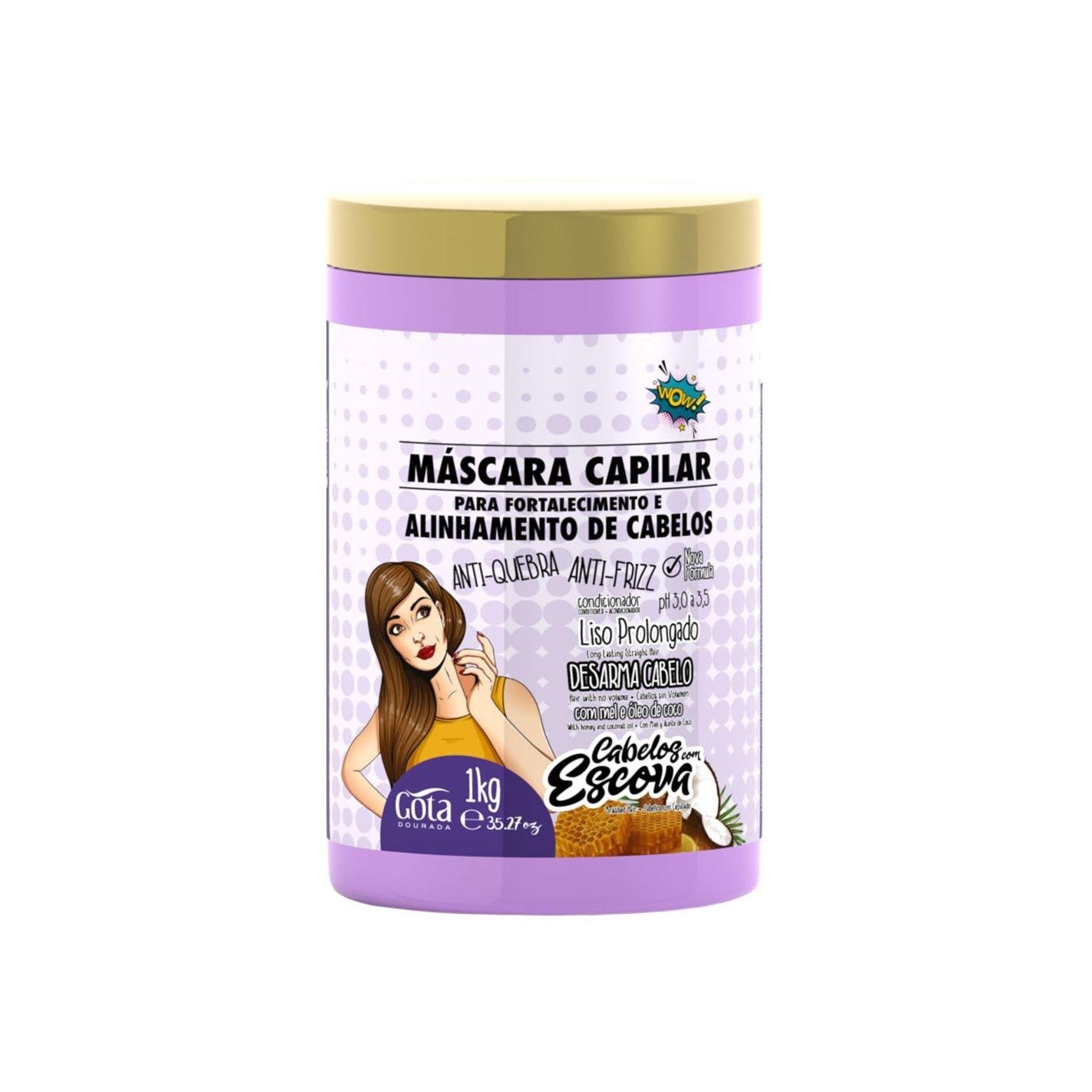 Mascara Fortalecimento Cabelos Com Escova 1 Kg