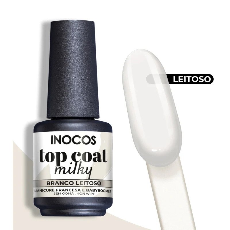 Top Coat Milky Branco Leitoso 15Ml - Inocos