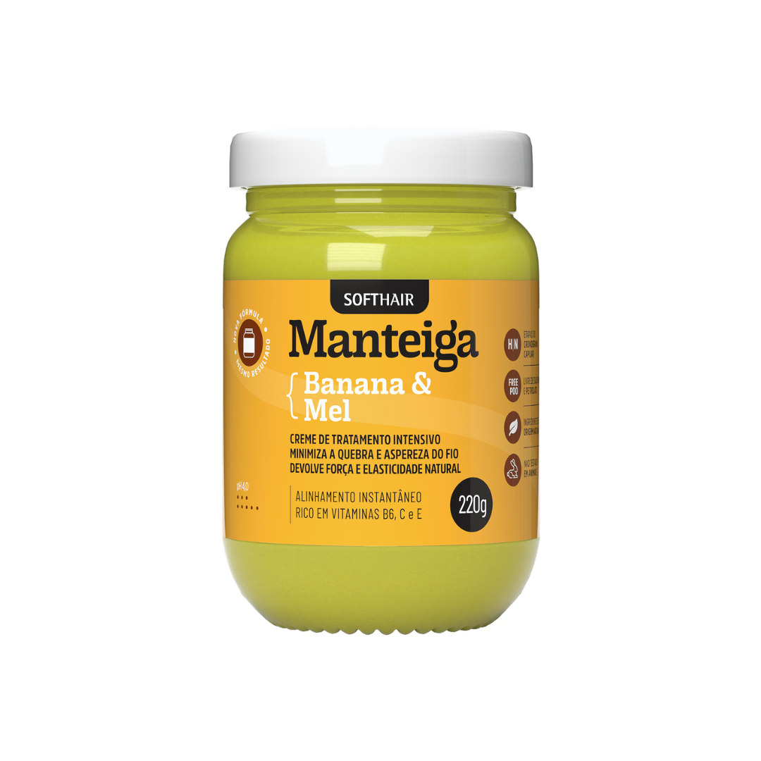 Manteiga De Banana E Mel 220G - Softhair
