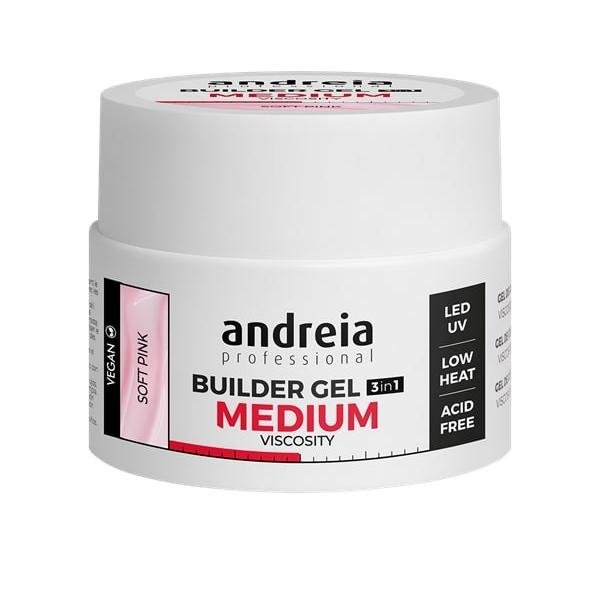 Builder Gel Medium Viscosity Soft Pink 44Gr Andreia