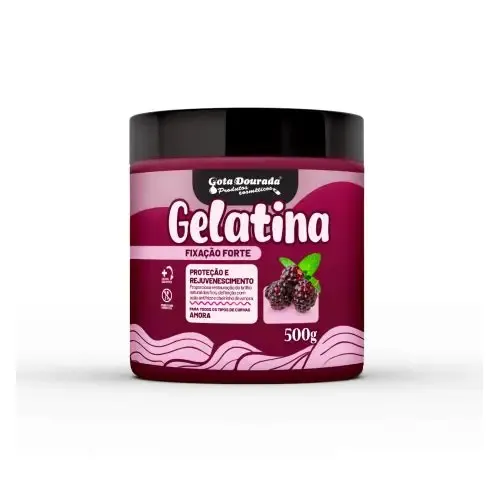 Gelatina Capilar Amora Fixação Forte Gota Dourada 500G