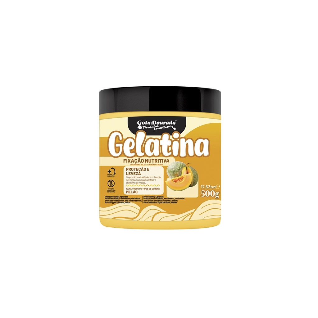 Gelatina Capilar Melão Hidratante Gota Dourada 500G