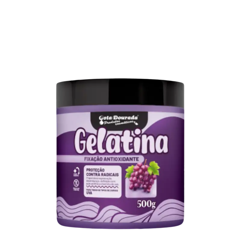 Gelatina Capilar Uva Fixação Antioxidante Gota Dourada 500G