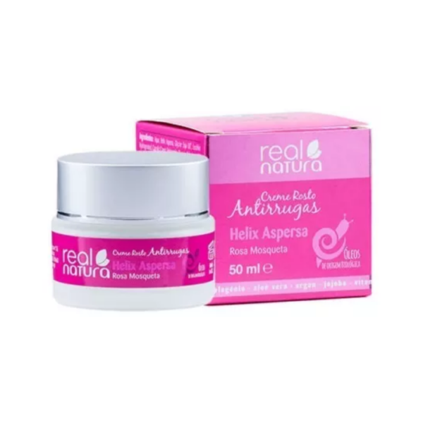 Creme De Rosto Baba De Caracol + Rosa Mosqueta 50Gr Real Natura