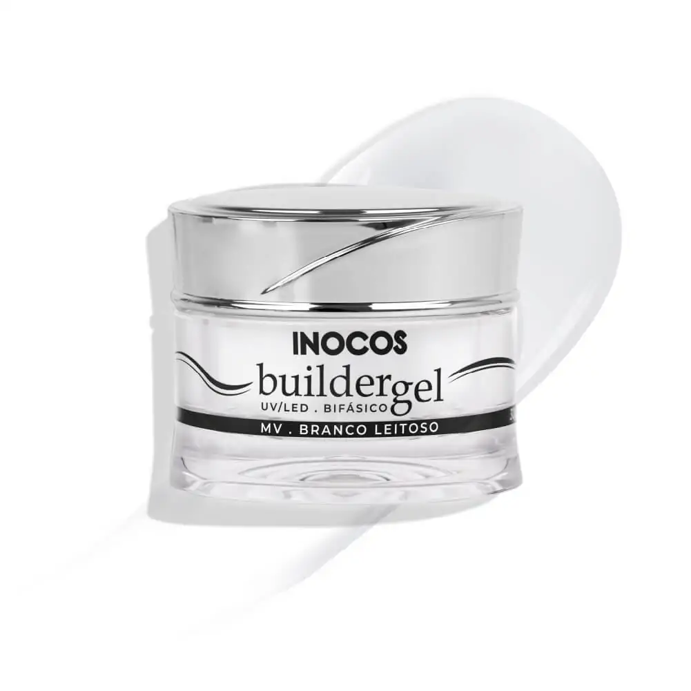 Gel De Construção Glitter Gel Branco Leitoso Média Viscosidade 30Gr Inocos