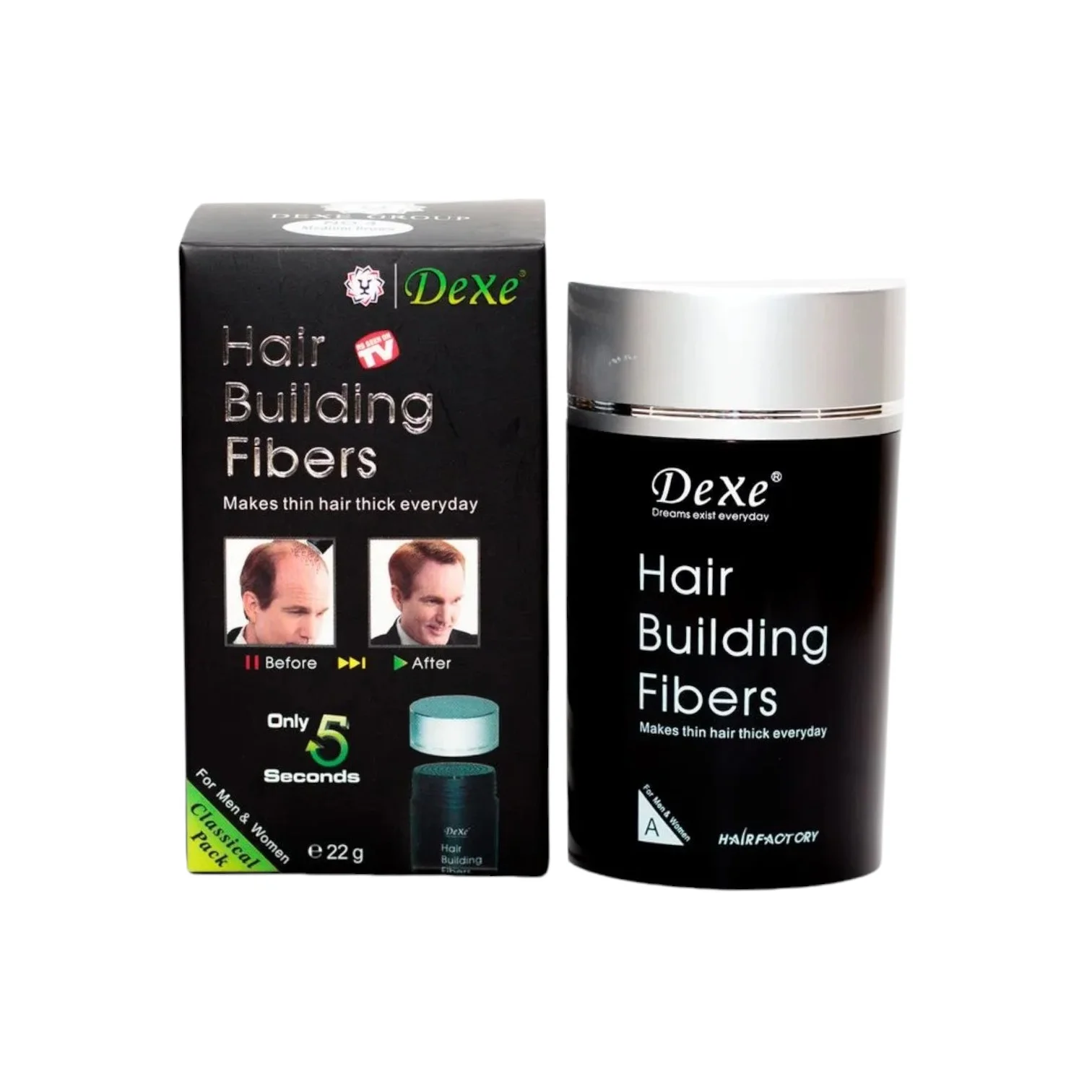 Dexe Hair Building Fiber Black 22G