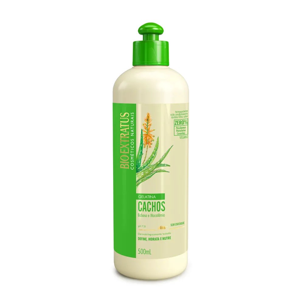 GELATINA CACHOS BABOSA E MACADÂMIA 500ML - BIO EXTRATUS