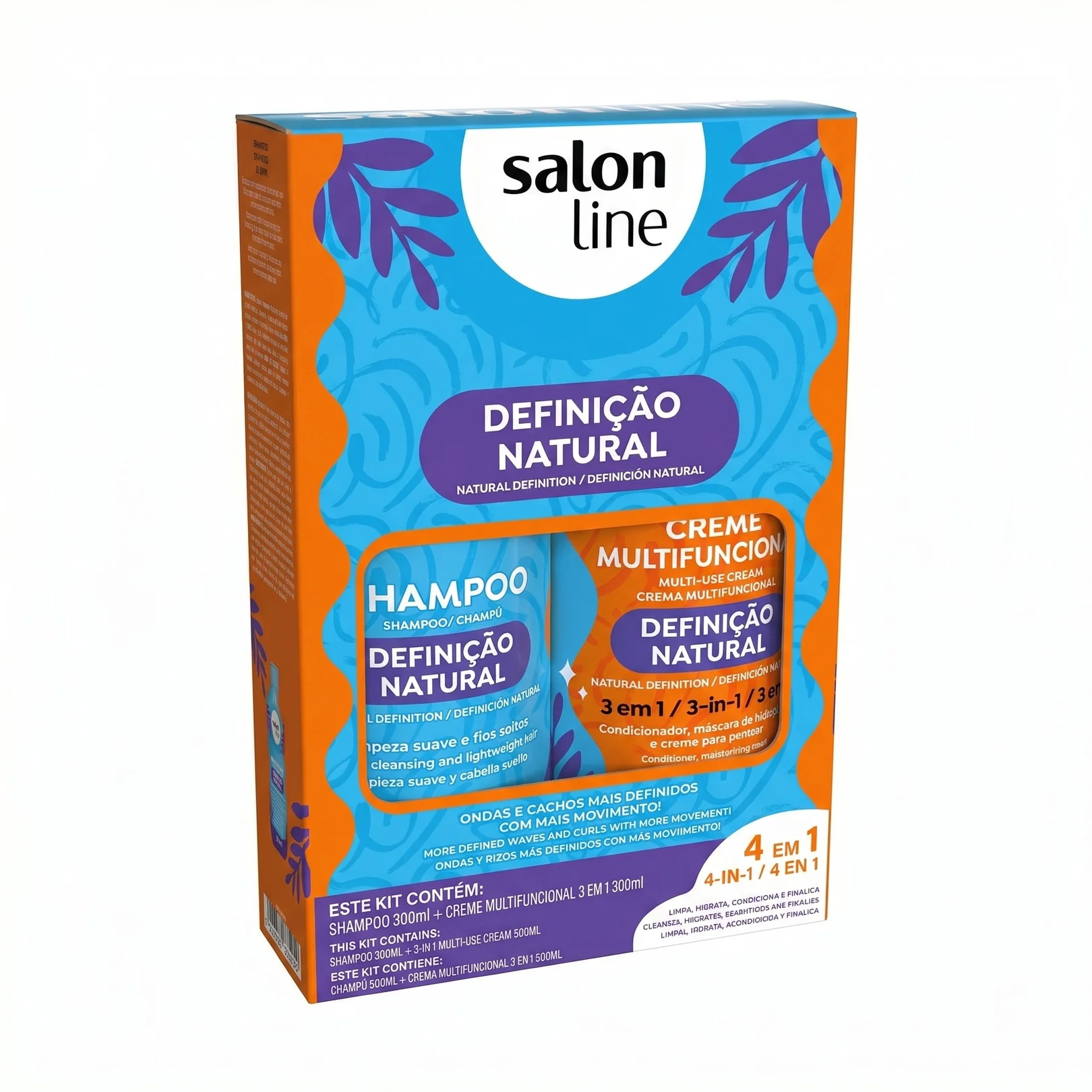 Kit Shampoo 300ml + Creme Multifuncional 300ml Definição Natural Salon Line