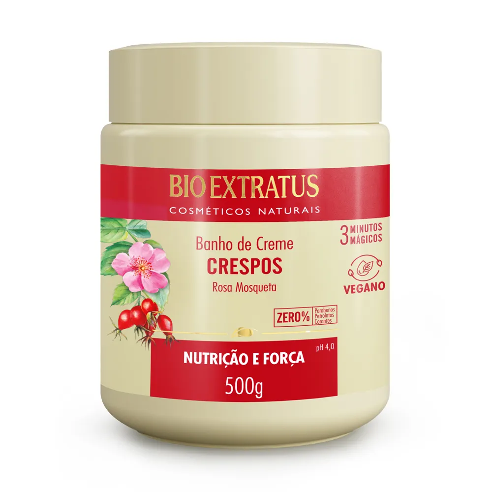 Banho de Creme Crespos Rosa Mosqueta 500gr- Bio Extratus