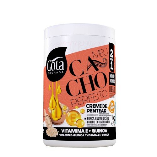 GOTA DOURADA CREME DE PENTEAR MEUS CACHOS PERFEITOS VITAMINA E QUINOA 1KG