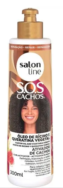 Ativador De Cachos Sos Cachos Rícino E Queratina Salon Line 300Ml