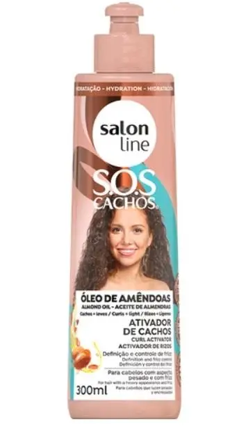 Ativador De Cachos Sos Cachos Óleo De Amêndoas Salon Line 500Ml