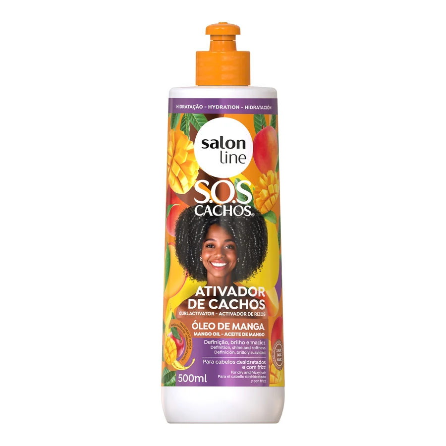 Ativador De Cachos Óleo De Manga Sos Cachos Salon Line 500 Ml